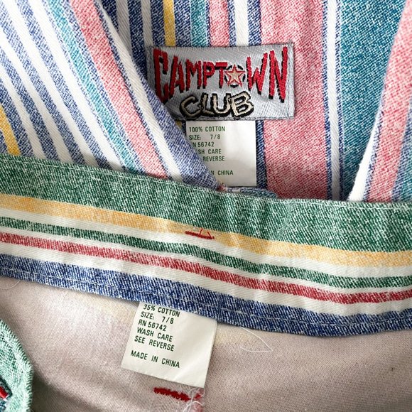 Vintage 80's 90's Camptown Club Stripe Vest and High Waisted Shorts 7/8 Juniors - Picture 5 of 5